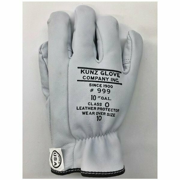 National Safety Apparel - Kunz Glove Class 0 Secondary Voltage Leather Glove Protector With Shirred Elastic Back, , SZ 7 999-7